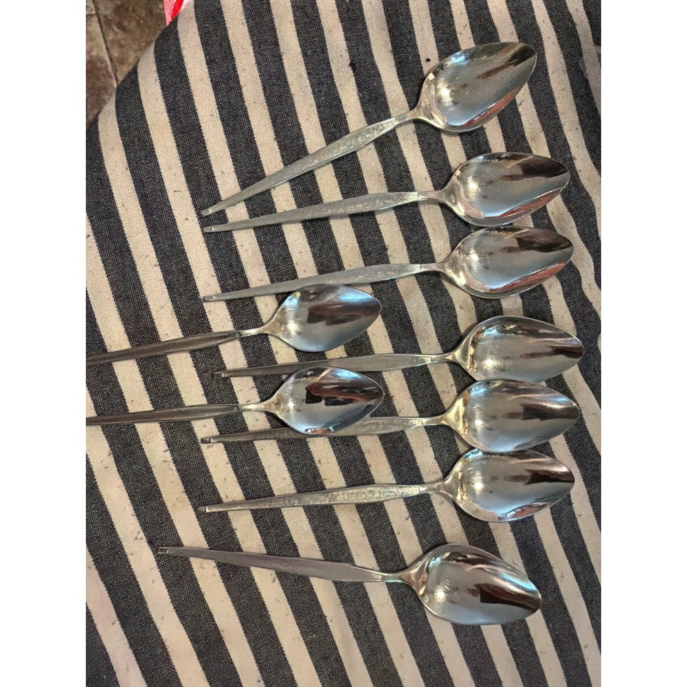 Oneida West Bend Shadow weave USA Spoons 2 tsp, 6 tbsp MCM Flatware Vintage
